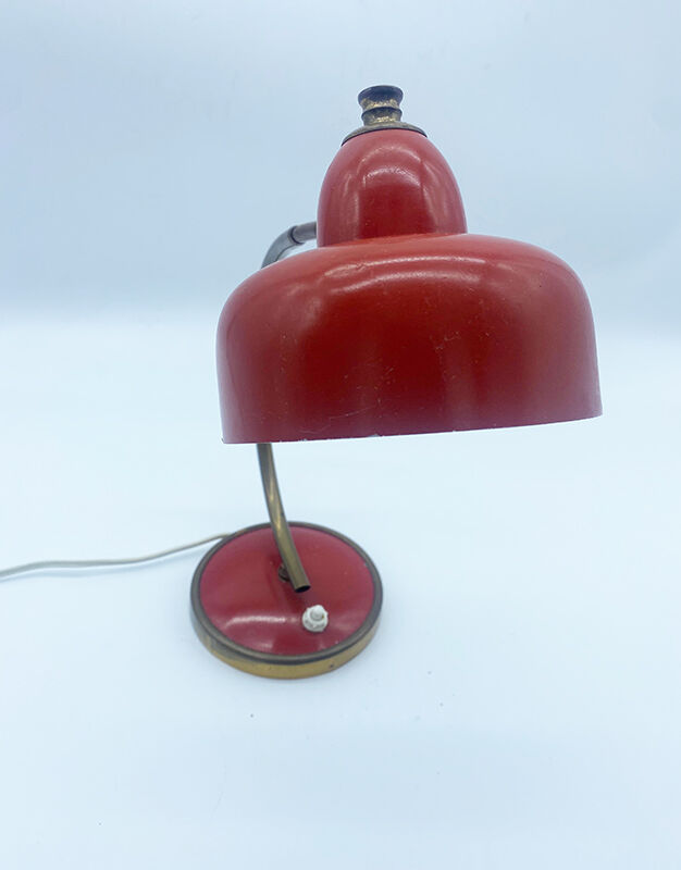 red metal lamp