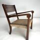 Vintage Italian Wood and Rope Armchair, 1930s
