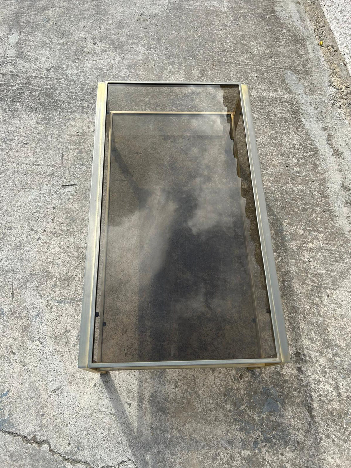 Iron coffee table with glass top