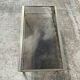 Table basse fer et plateau en verre