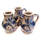 Set of 3 mini Betchdorf Alsace stoneware pitchers