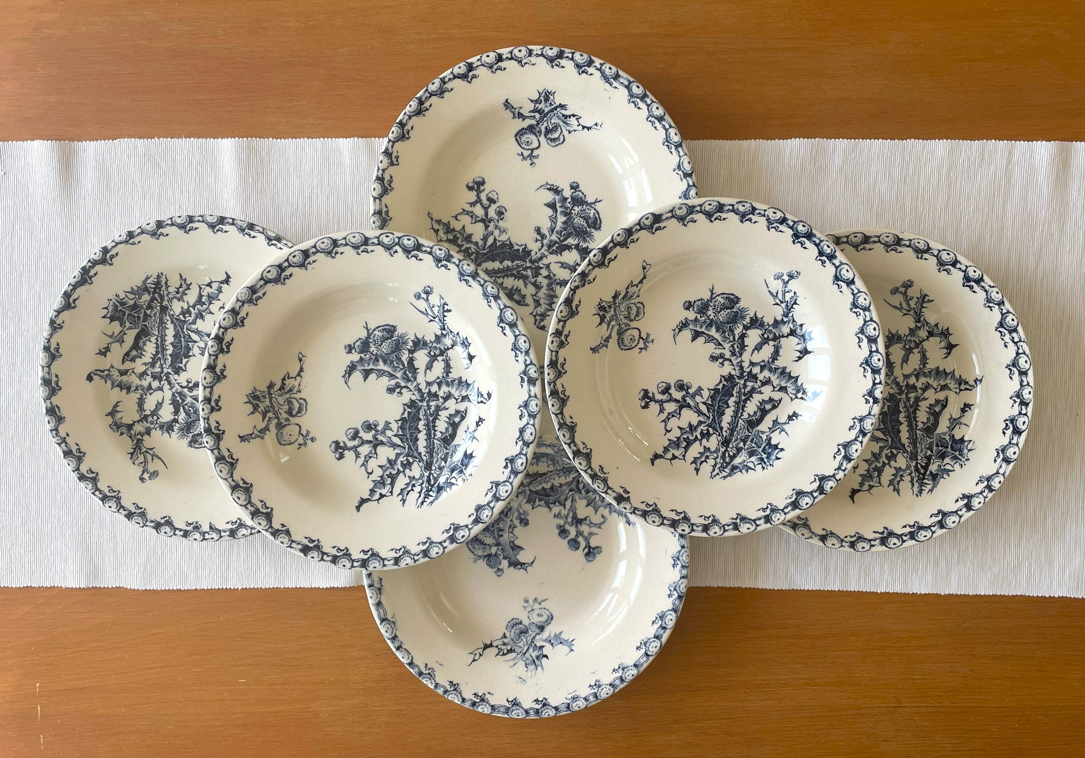 Antique hollow plates in Gien earthenware