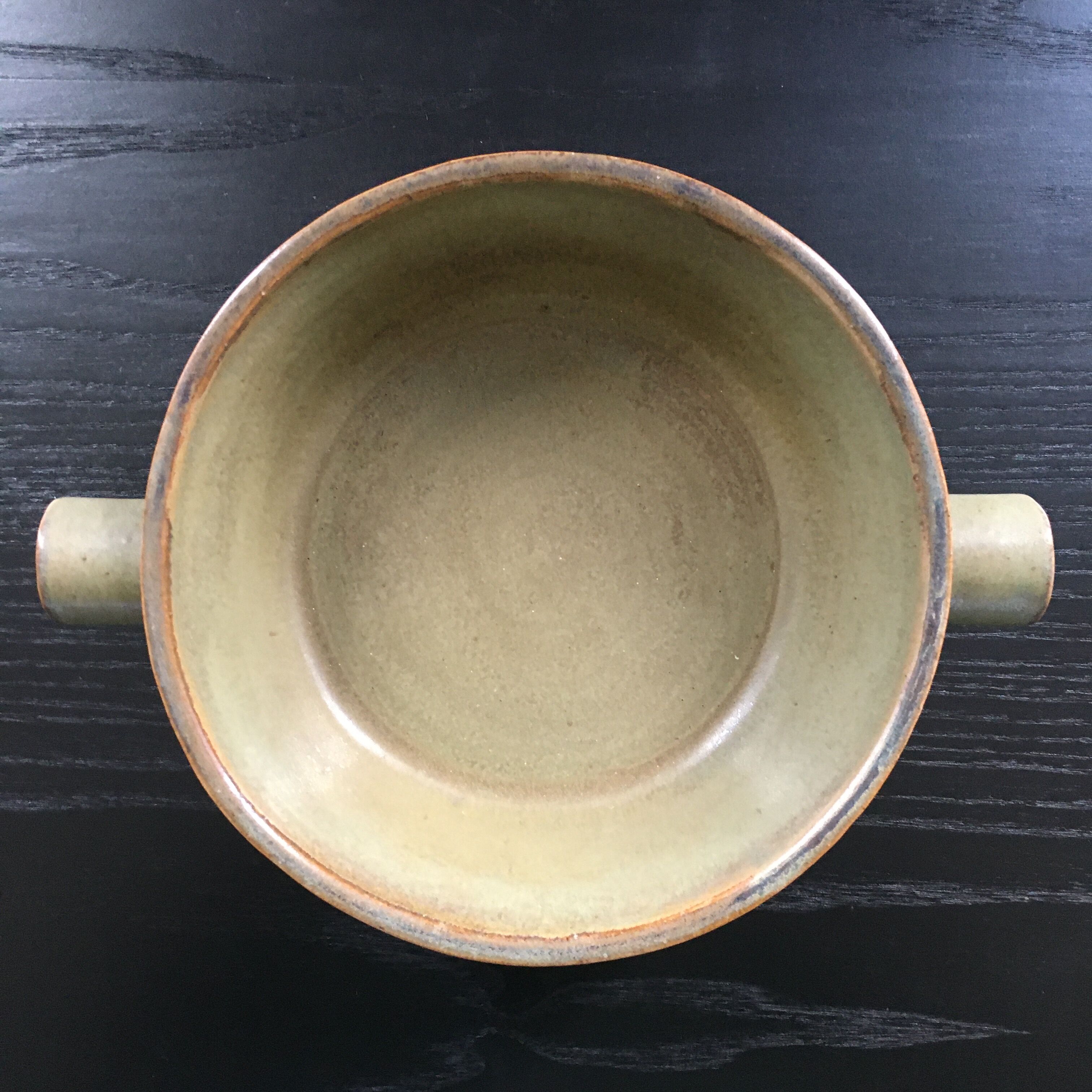 Green stoneware dish