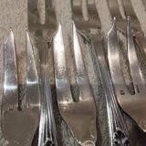 12 silver-plated cake forks with 2 prongs by Christofle Trianon LXVI