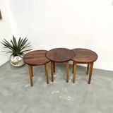 3 tables basses demi-lune, Danemark, années 60