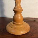 English turned wood twist lamp base from the 60s