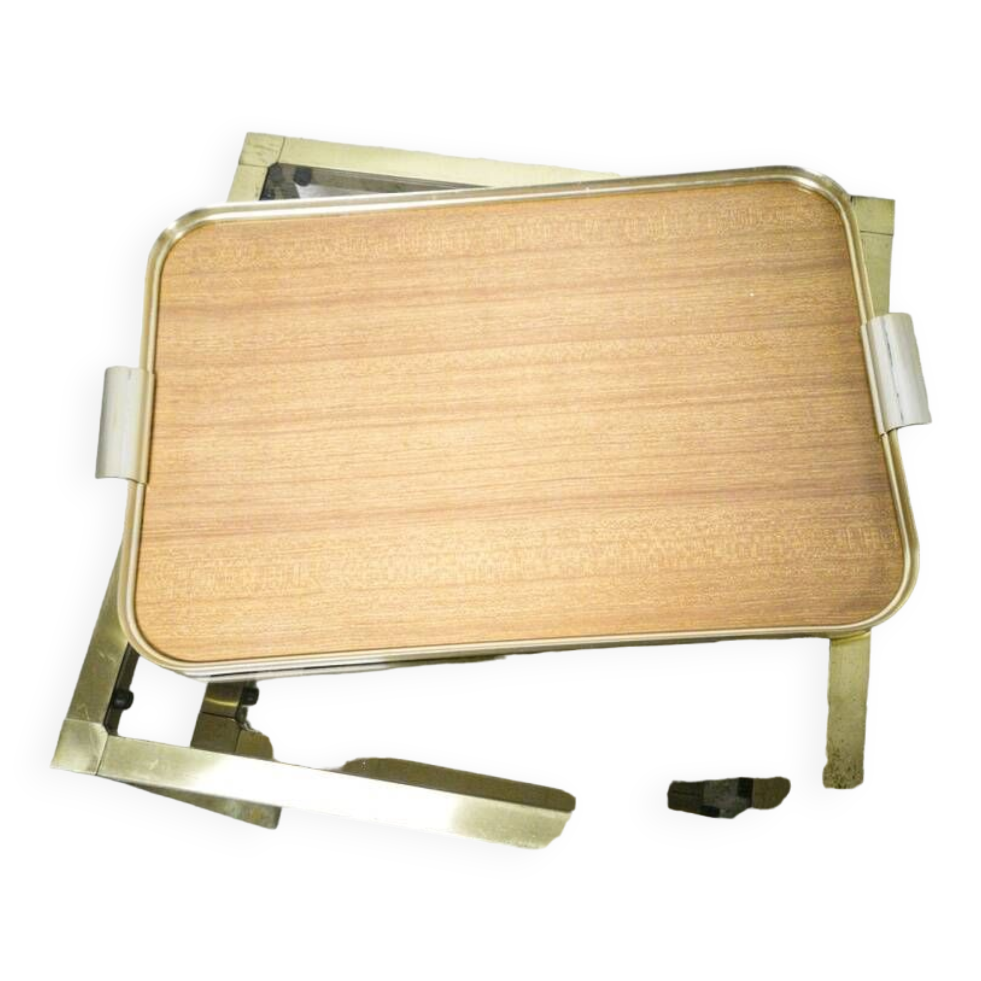 Vintage gold metal and Formica tray