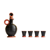 Carafe et 4 gobelets Art déco