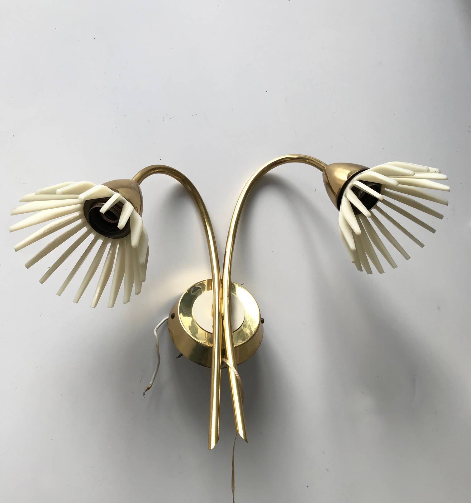 Applique fleurs laiton 1960
