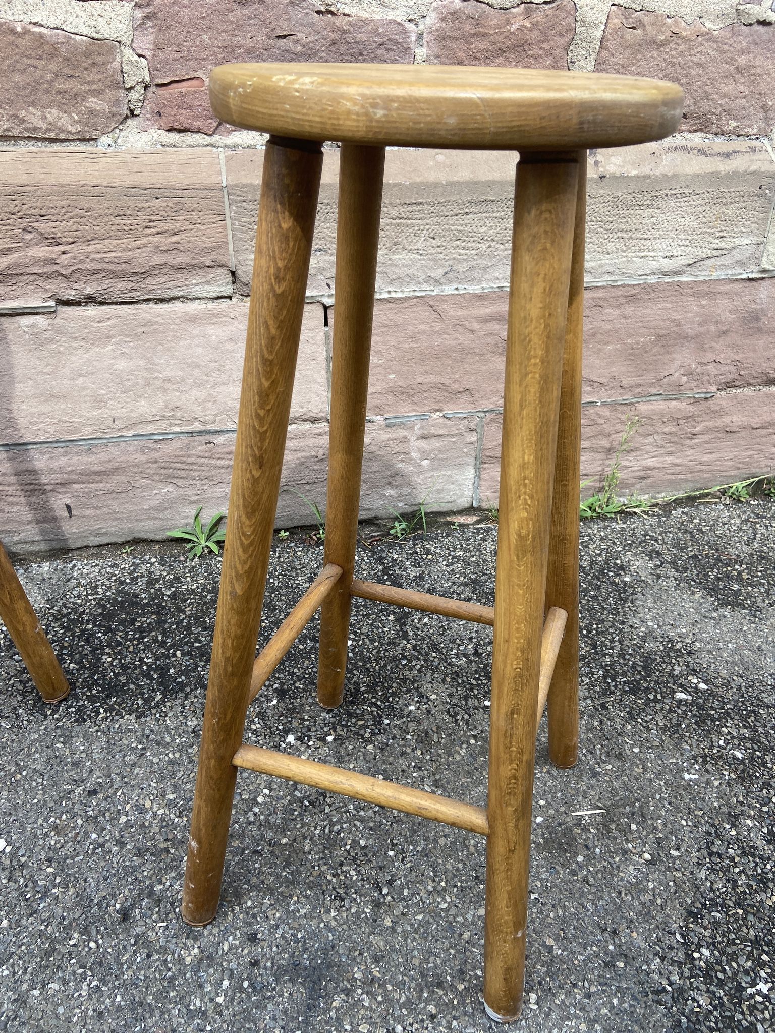 paire de Tabourets de bar bois vintage