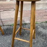 paire de Tabourets de bar bois vintage