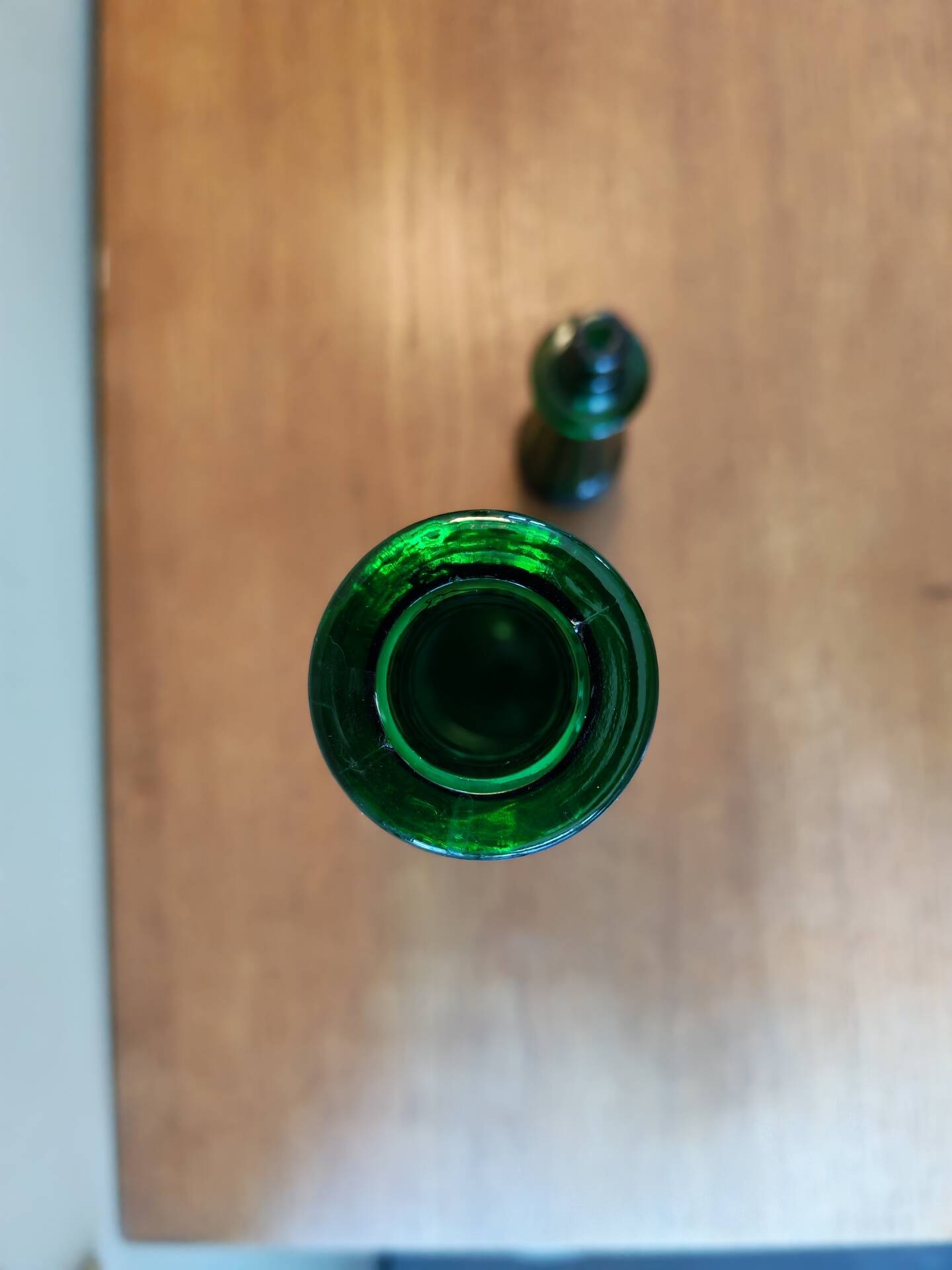 Large vintage Empoli carafe from Italy in green glass.