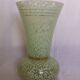 Green speckled glass vase from Clichy with gold threads.