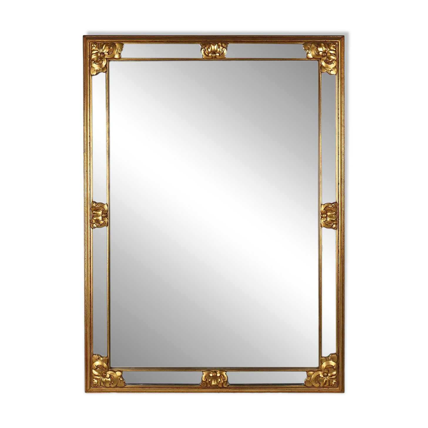 Large 20th century decorative Vintage gilded mirror, Belgium