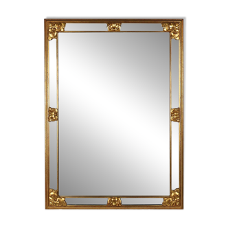 Large 20th century decorative Vintage gilded mirror, Belgium