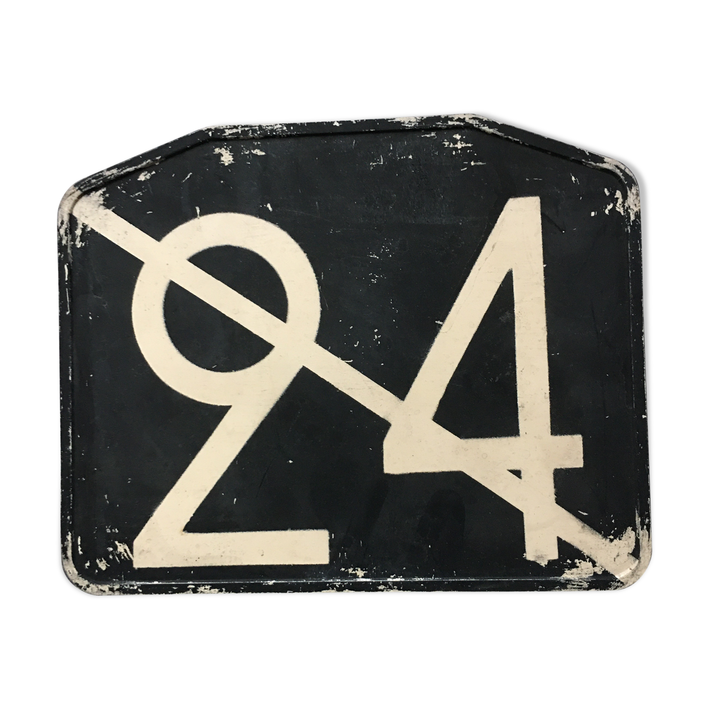 Old bus line plate No. 24 barred