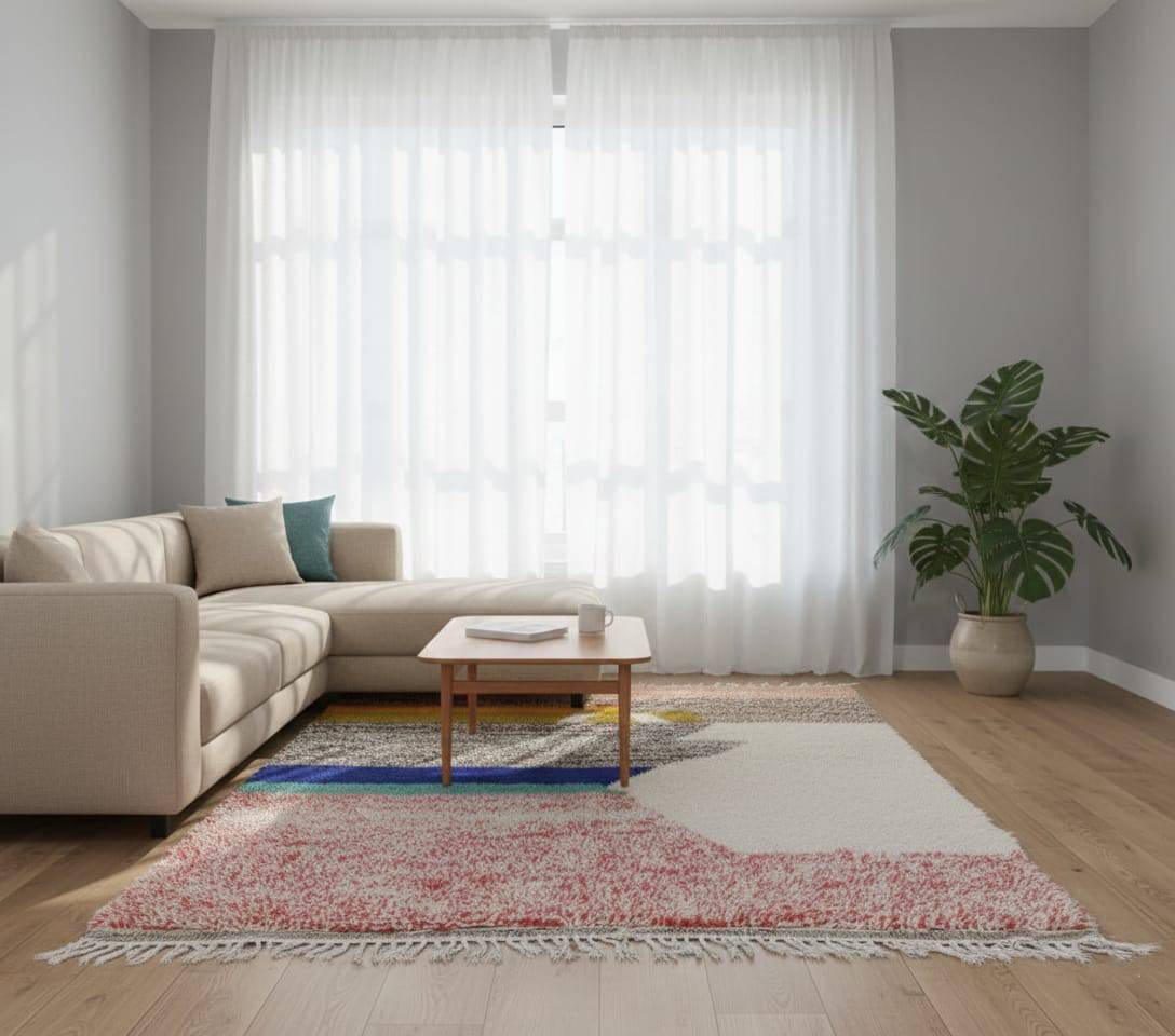 Superb Moroccan wool rug, handmade, dimensions 250x150 cm.