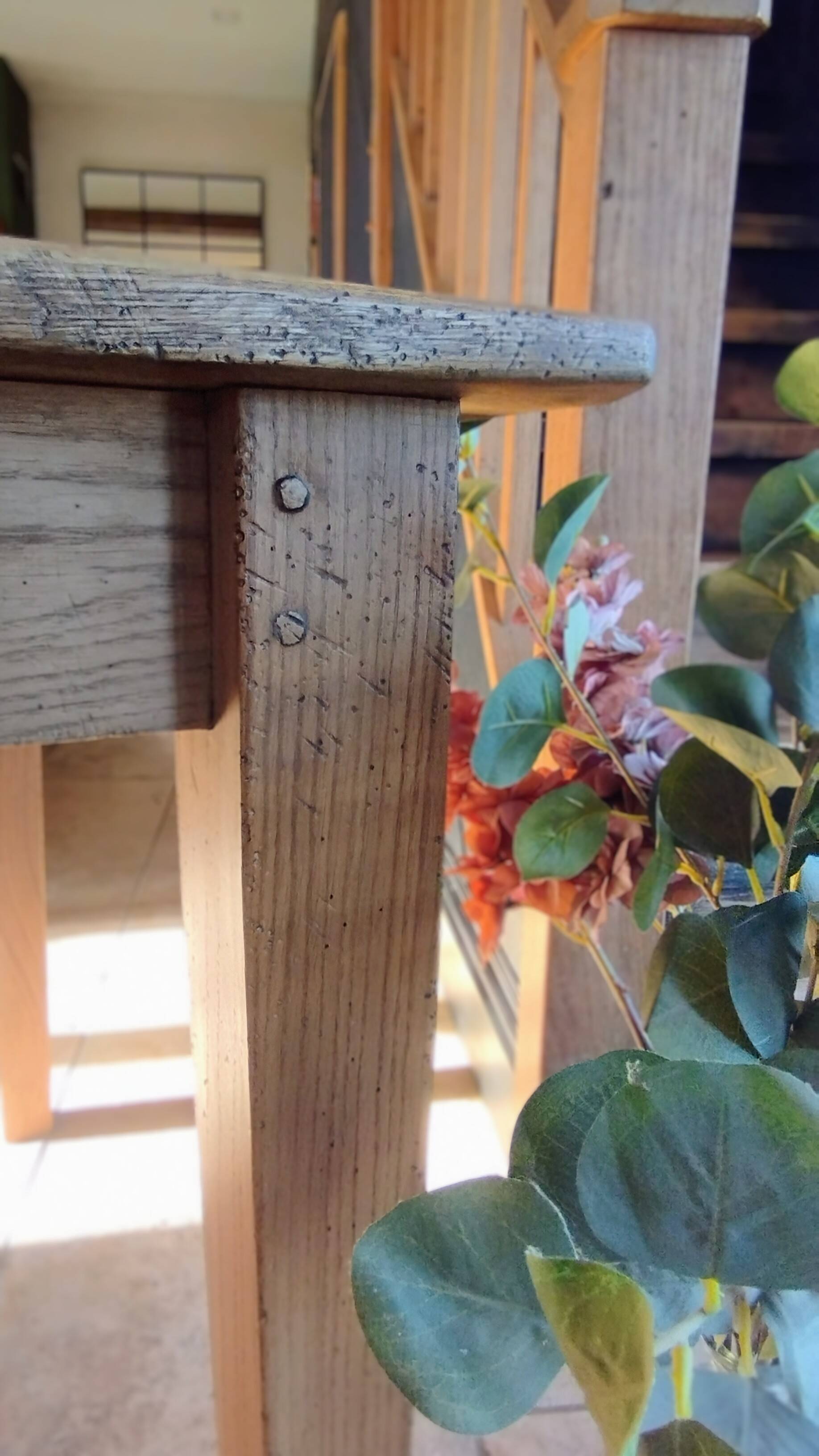 Solid oak farmhouse table with central drawer and extension