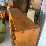 Vintage brutalist oak bookcase