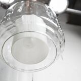 Chandelier 1930 double Opaline blown glass brass and copper