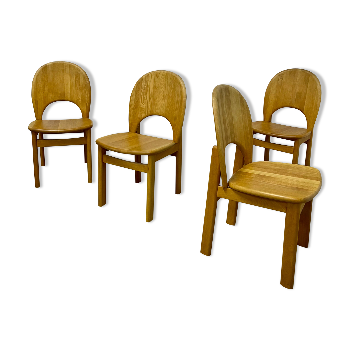 Lot de 4 chaises scandinave möbelfabrik glostrup orme massif vintage 70