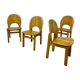 Lot de 4 chaises scandinave möbelfabrik glostrup orme massif vintage 70