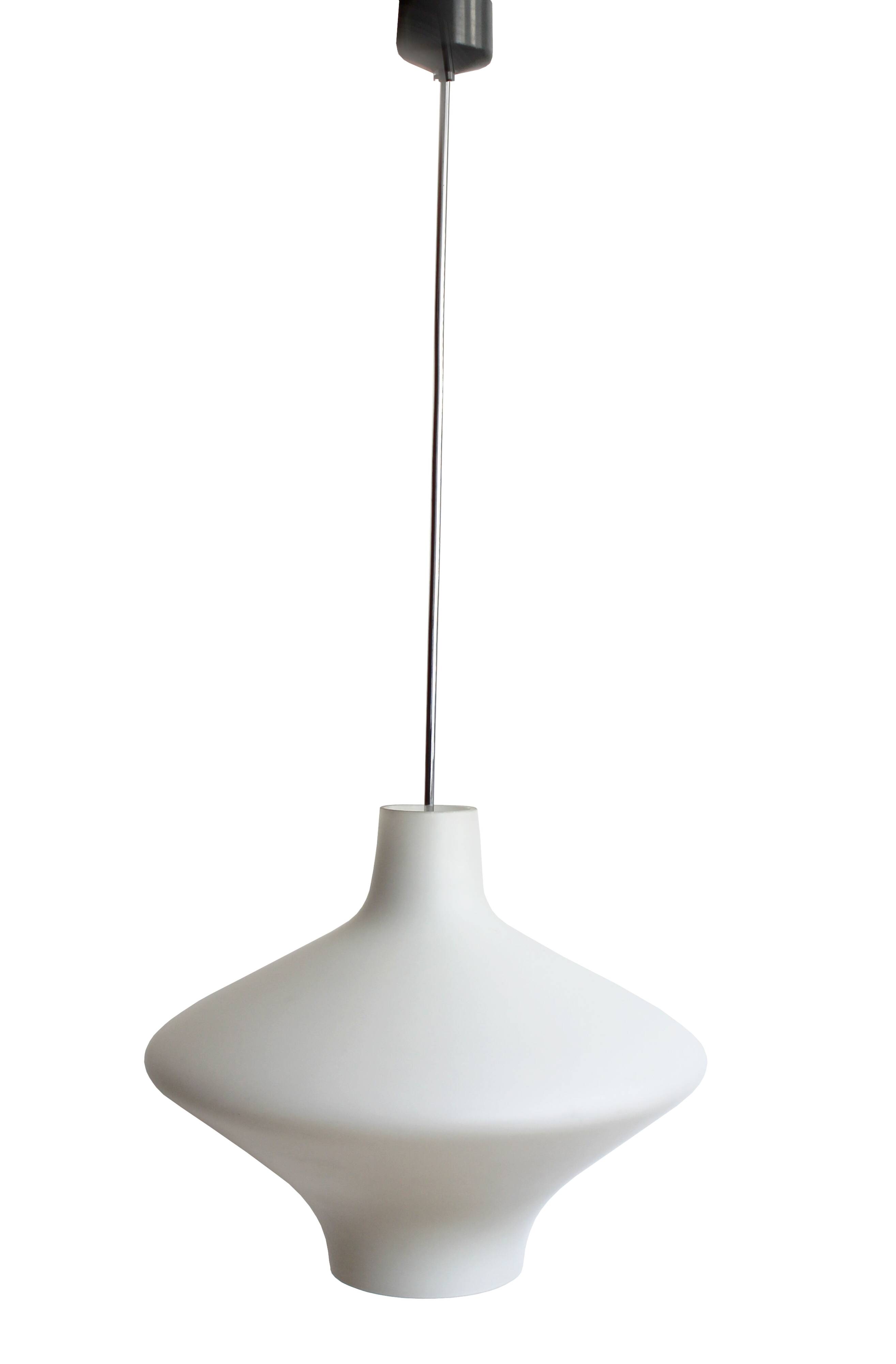 1960's White Opaque Ceiling lamp