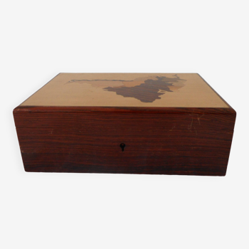 Wooden box with inlaid top