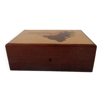 Wooden box with inlaid top