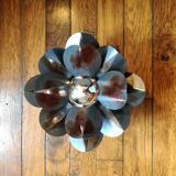 Stylized aluminum flower wall lamps from 1970