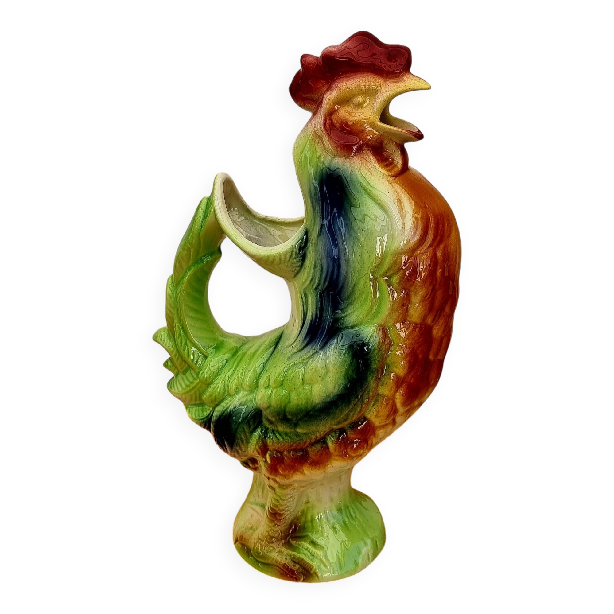 St-Clément barbotine rooster pitcher