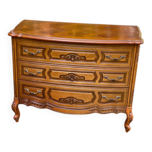 Commode arbalète galbée - louis marqueterie bois