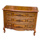 Curved bow commode Louis XV in solid wood and marquetry from the 1960s of the 20th century.
