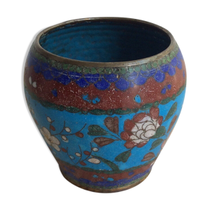 Vase miniature laiton email cloisonné