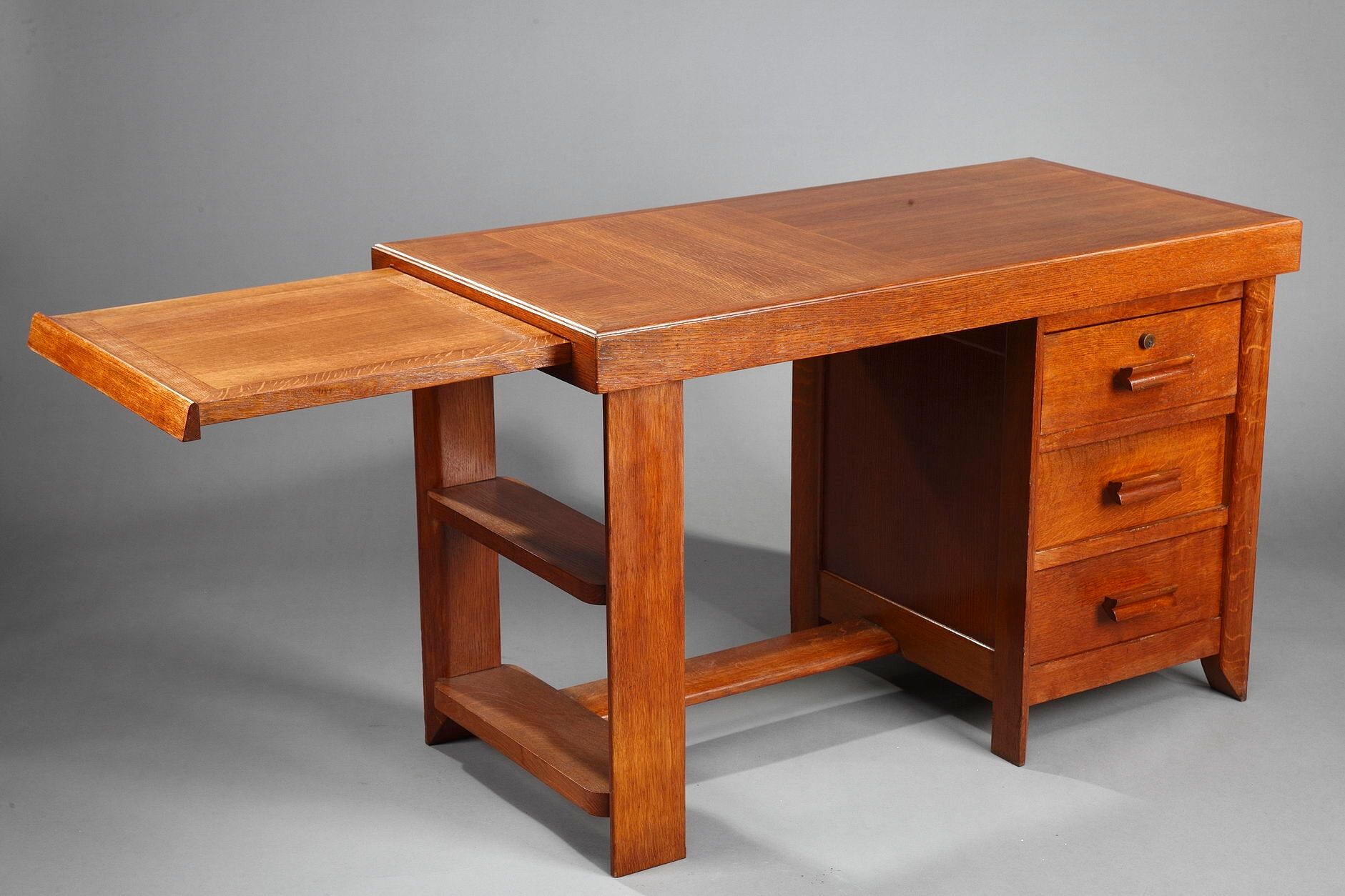 50s oak office by Pierre Bloch and Charles Dudouyt