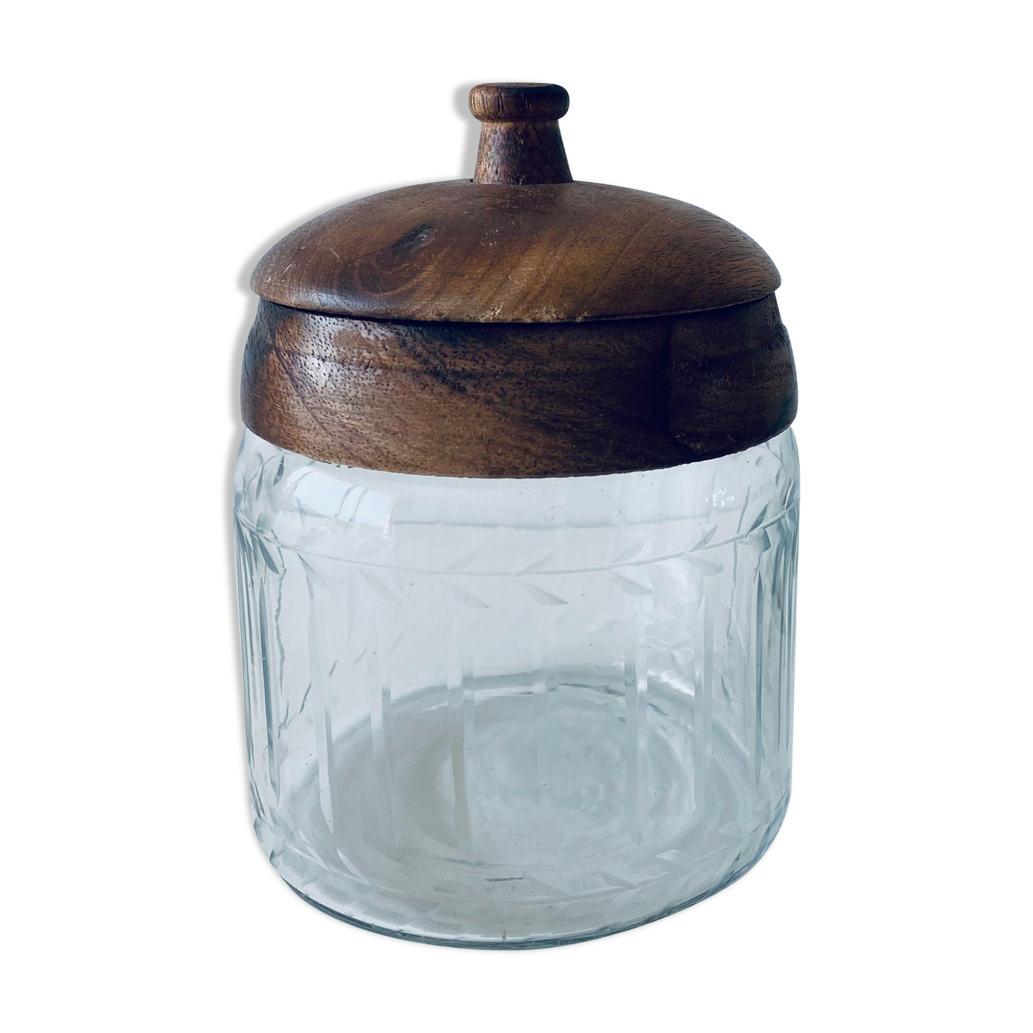 Old glass and wood candy maker