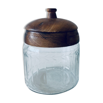 Old glass and wood candy maker