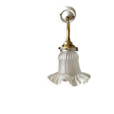 Tulip-shaped swan neck wall light in brass
