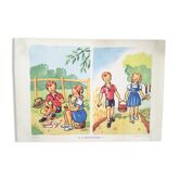 Affiche scolaire "La cueillette des cerises II"