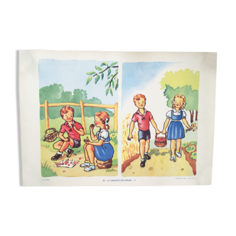 School poster "Picking cherries II"