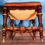 Wooden & leather stool early twentieth century