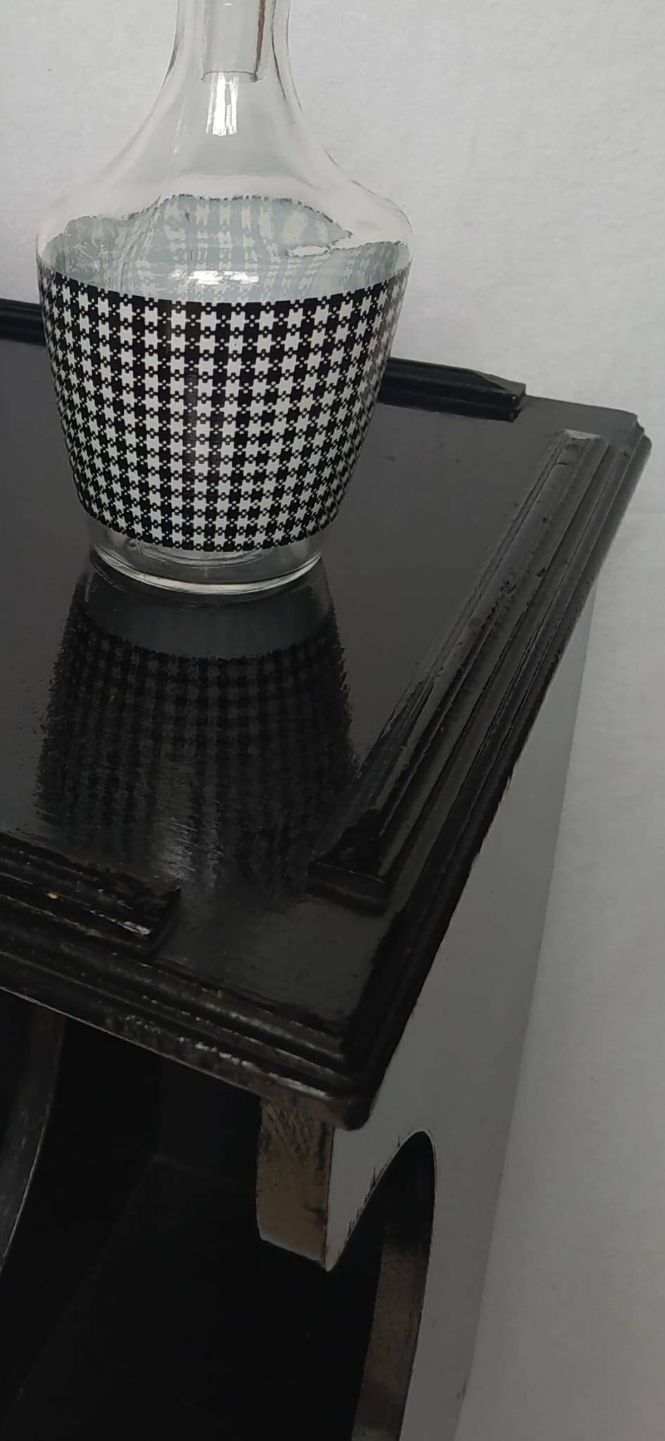 Wooden side or bedside table/vinyl storage console. Vintage.