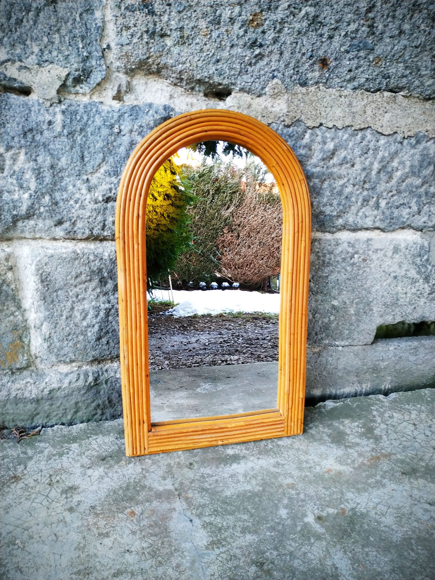 Rattan mirror 35x60cm