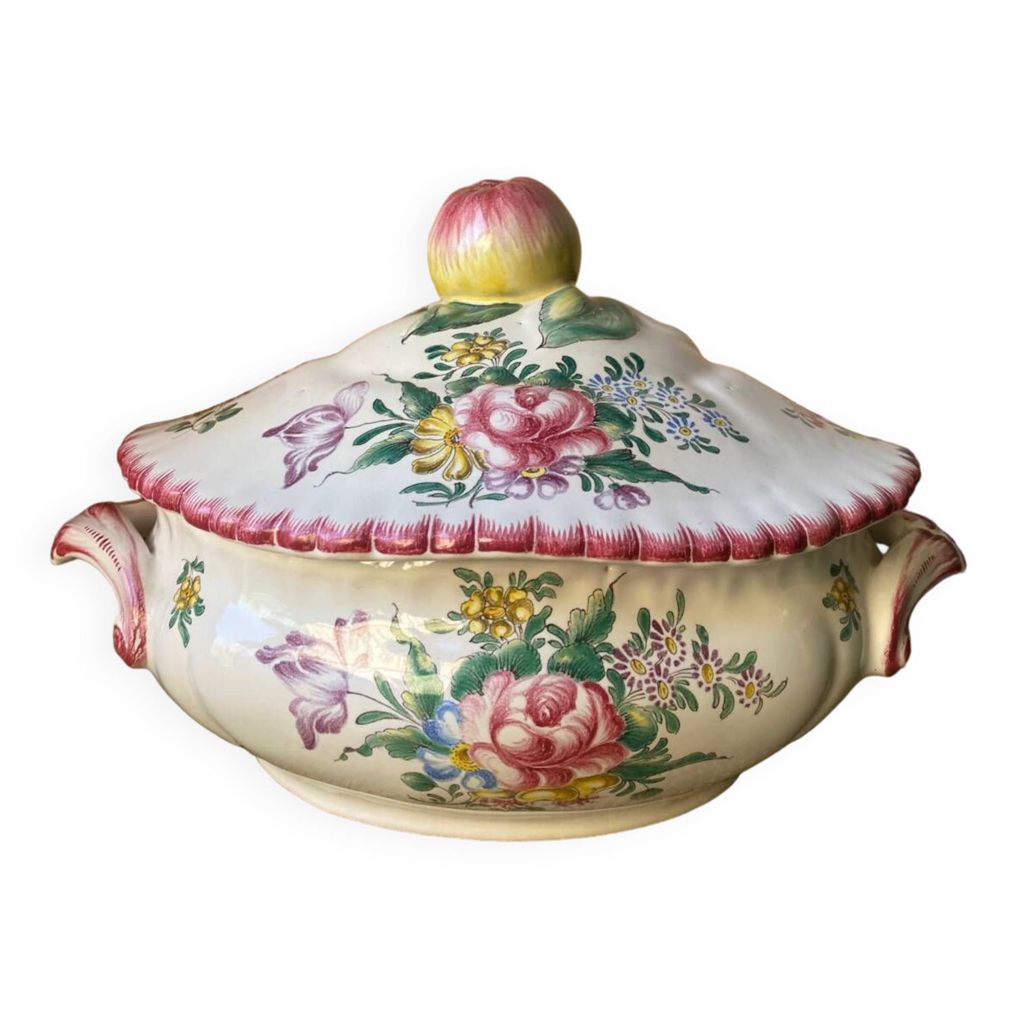 Signed earthenware vegetable dish