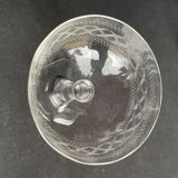 8 coupes à champagne en cristal guilloché - art nouveau