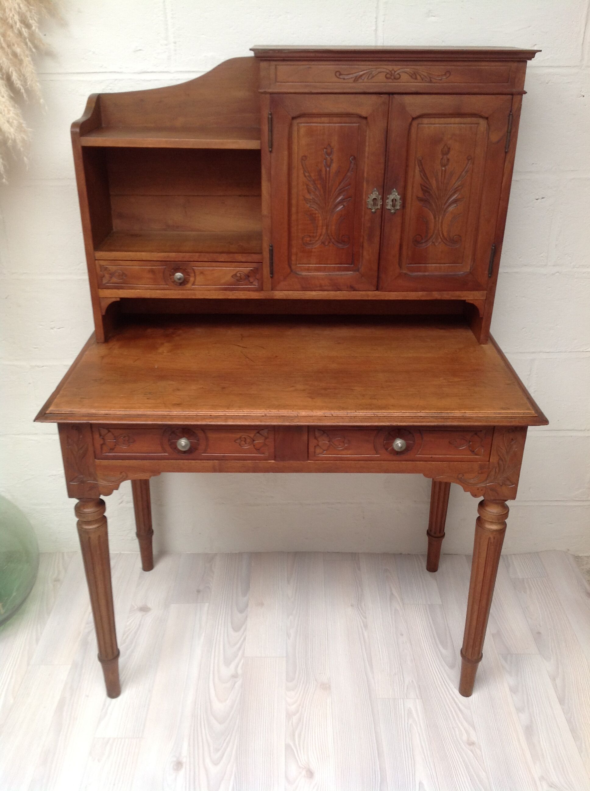 Secretary carved wood