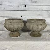 Pair of concrete planters