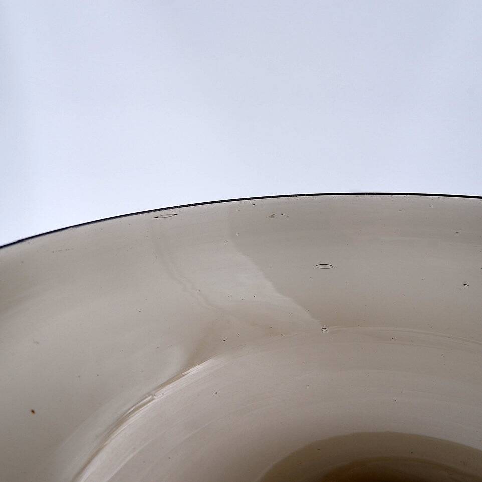 Mid-Century Twisted smoked Glass Bowl - Italy, Murano 1960s