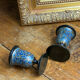 Pair of Kashmiri candlesticks, lacquered papier-mâché