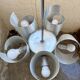 Space age aluminum pendant chandelier
